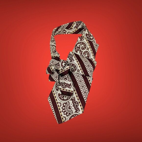 Ogsplosh Ascot Scarf Made From A Repurposed Vintage Necktie NEW - Picture 1 of 7